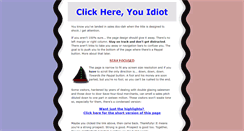 Desktop Screenshot of clickhereyouidiot.com
